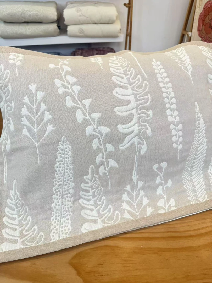 汉麻枕巾成人一对装大尺寸加厚透气吸汗干爽双面穗穗平安