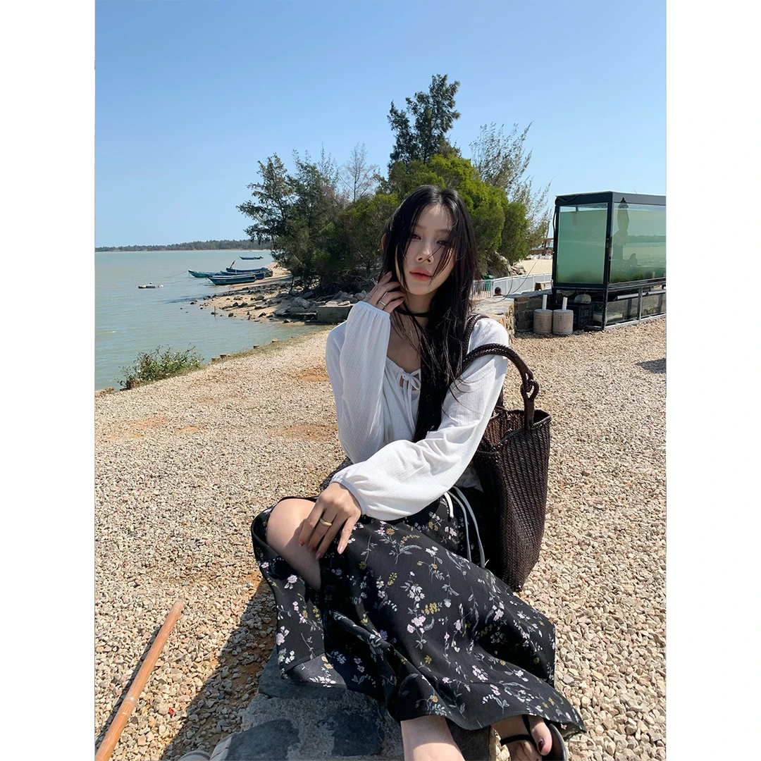 70不是七十【自然画册】初春碎花宽松开叉小A半裙