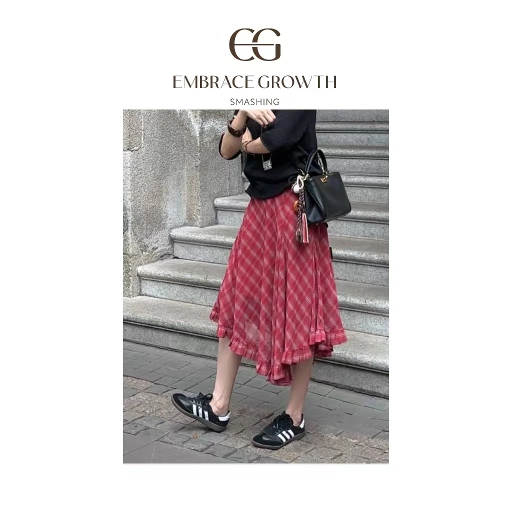 绯色诗语/EMBRACE GROWTH/25ss简约设计师款半身裙拉链腰 25BQ064
