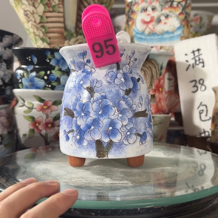 景德镇手绘花盆满38包邮偏远地区除外