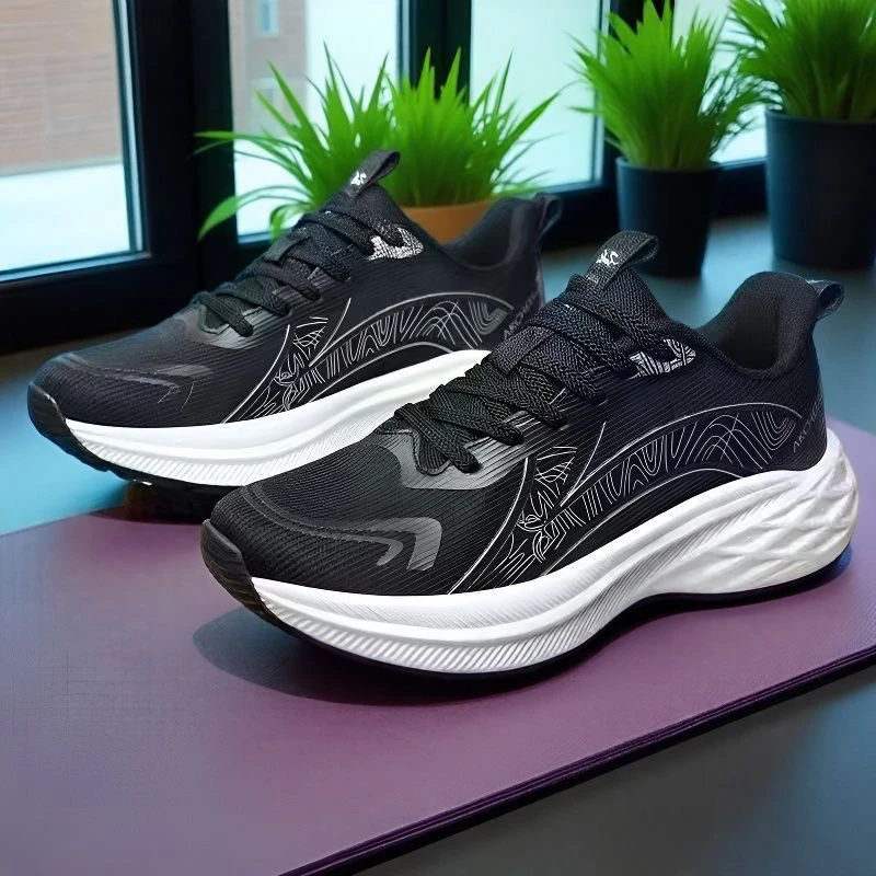 男通用搭扣图腾防滑透气跑步鞋运动鞋女鞋慢跑男鞋轻便