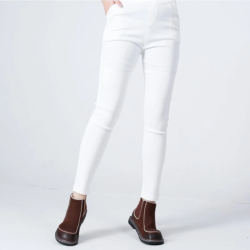 纽扣装饰松紧腰弹力2356打底小猫裤大码显瘦修身铅笔休闲裤子女潮