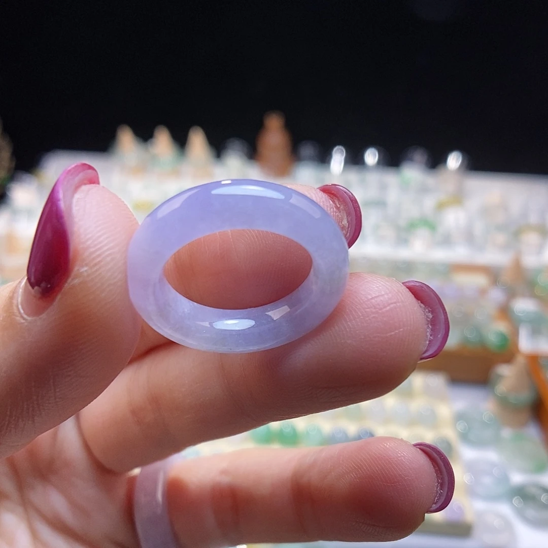翡翠未镶嵌戒指10号紫戒指