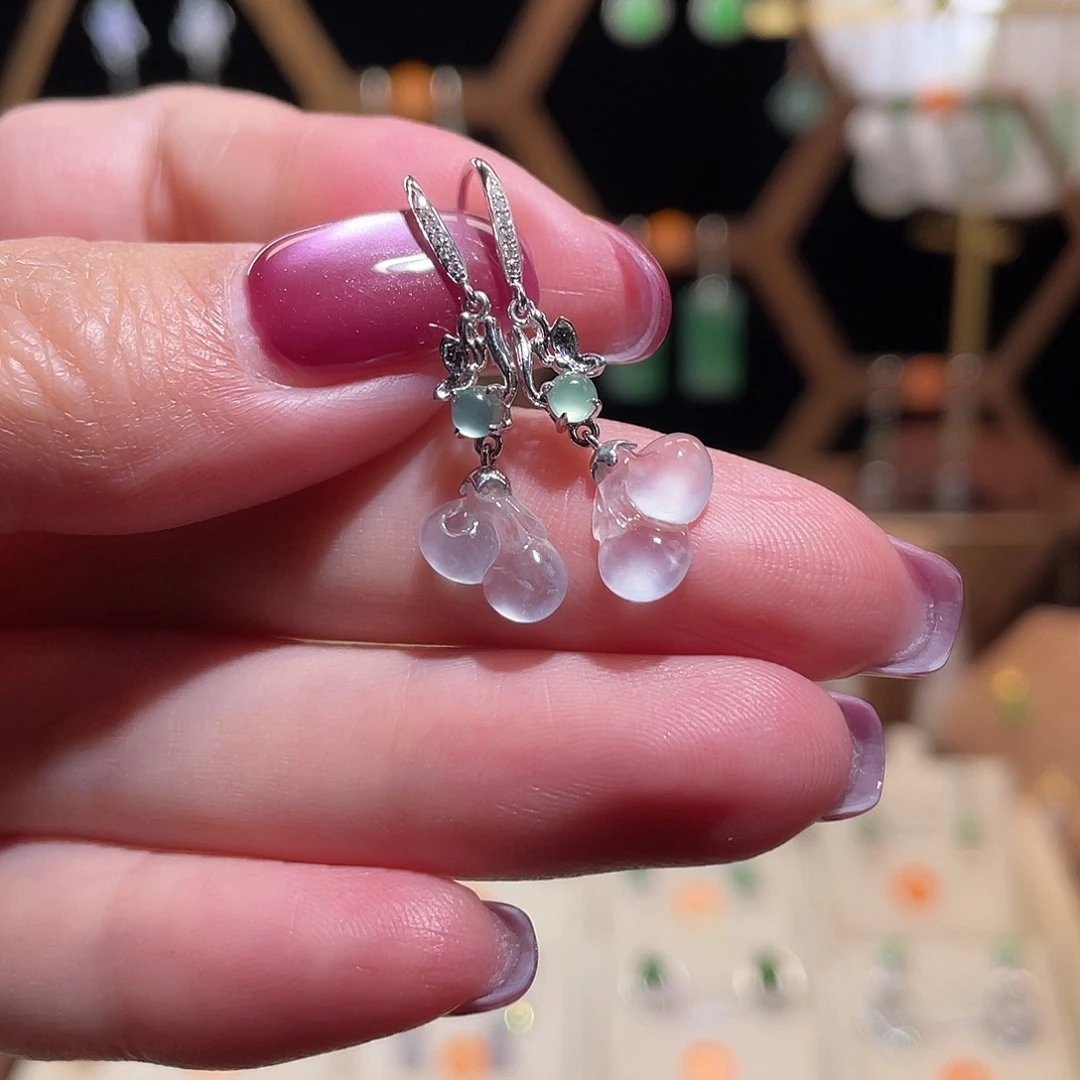 翡翠18K金镶嵌耳饰