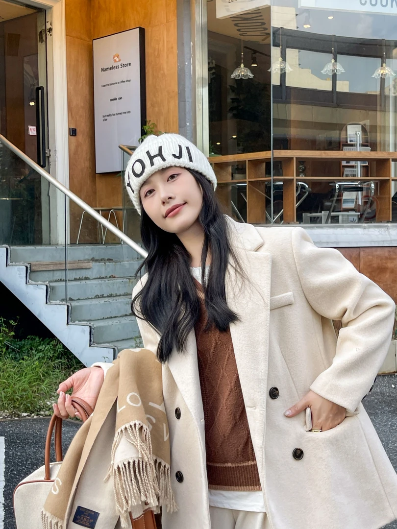 高品质 欧贝绒西装毛呢外套 小个子中长款 9807
