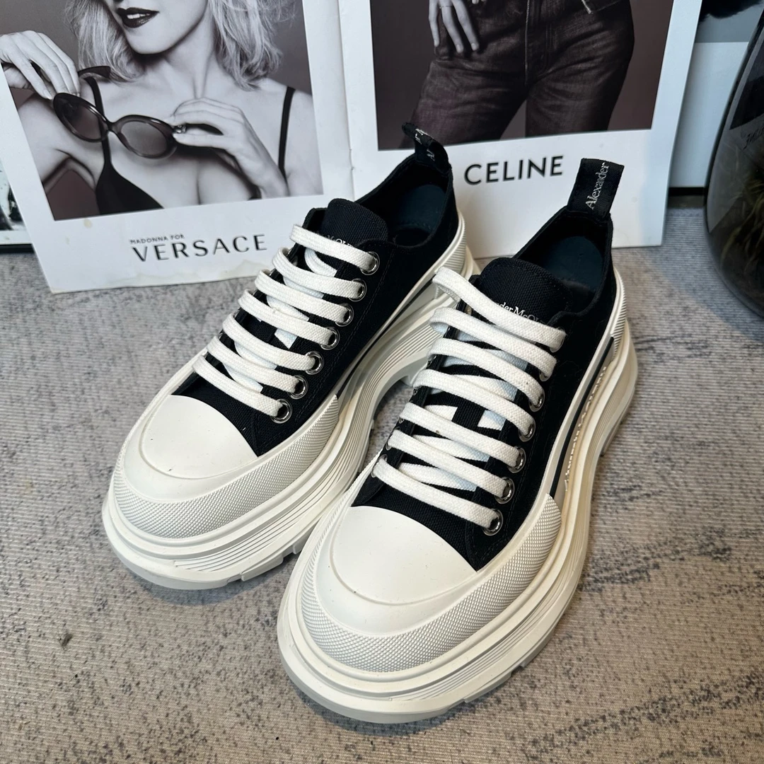 99新 Alexander McQueen/亚历山大·麦昆 葡萄籽奢潮/帆布鞋/36码