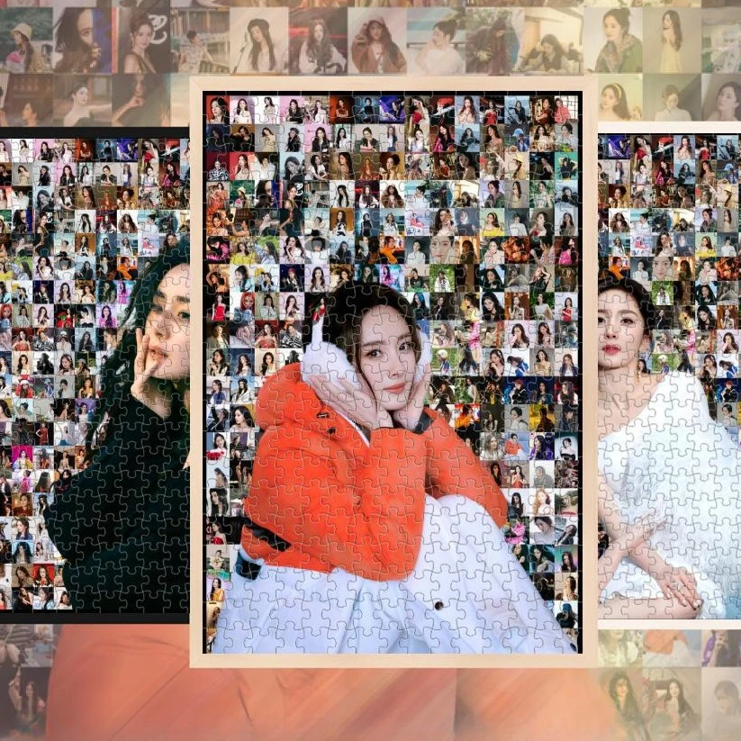 杨幂明星周边饭制爱豆高颜值礼物拼图木质成人玩具1000片200片