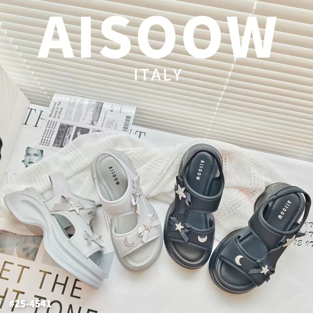 高跟露趾一脚蹬复古港风时装凉鞋舒适休闲女凉鞋厚底夏季时尚