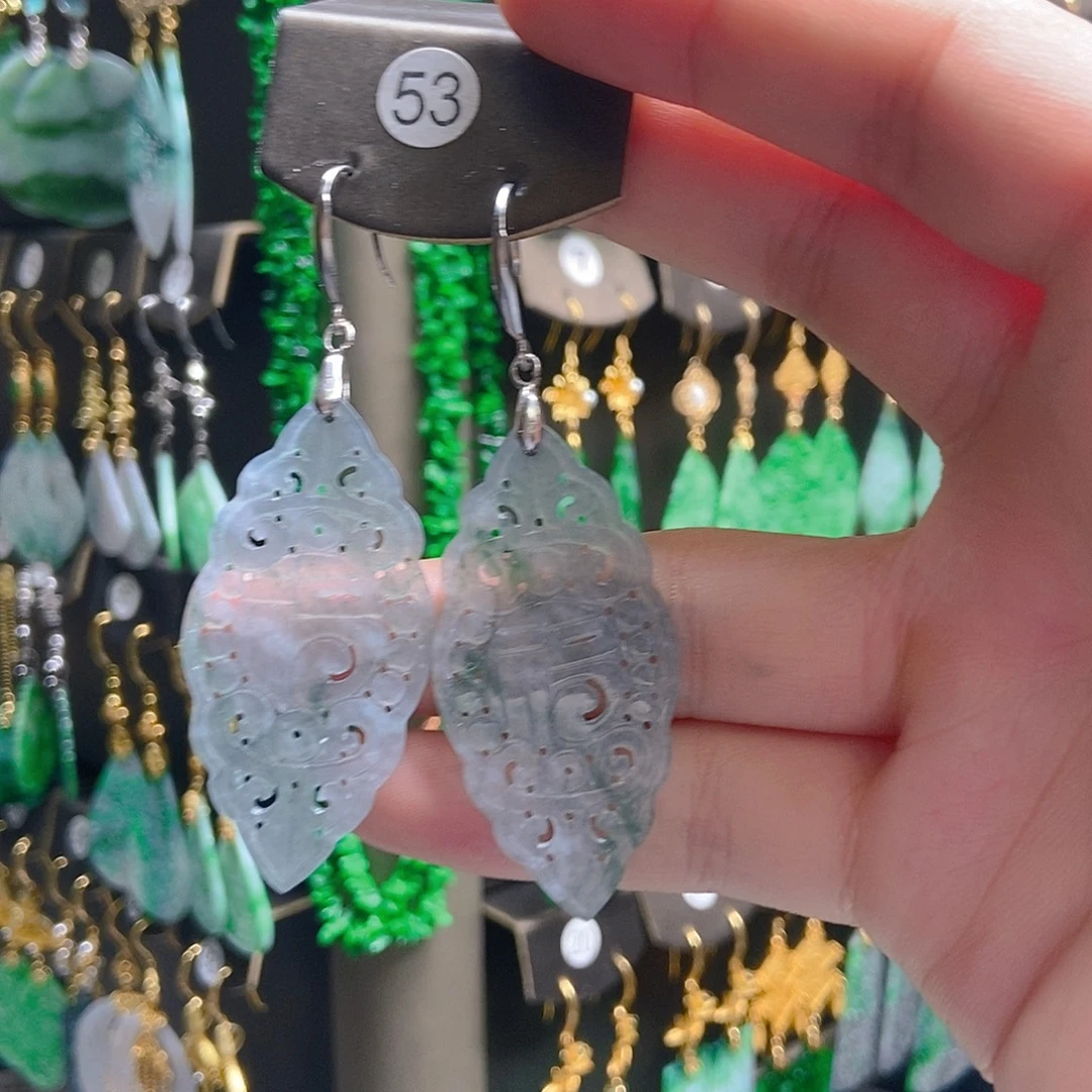 翡翠未镶嵌耳饰翡翠