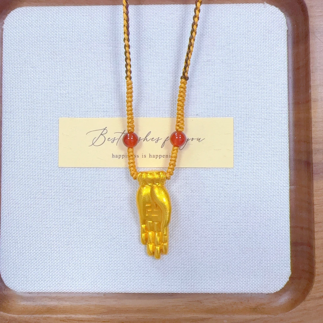 铜合金吊坠 项链九华山直发铜合金国风F掌吊坠挂坠编织男女配饰