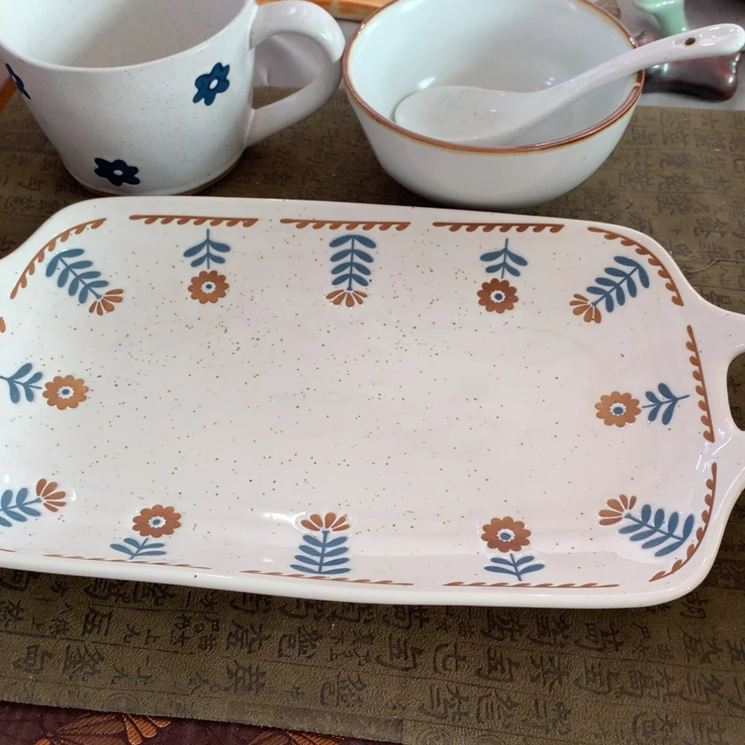 陶景德镇粗陶复古盘碗微瑕