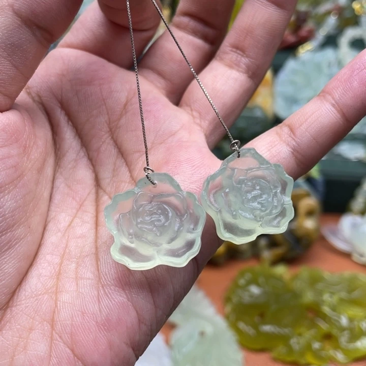 未镶嵌岫玉吊坠毛衣链锁骨链