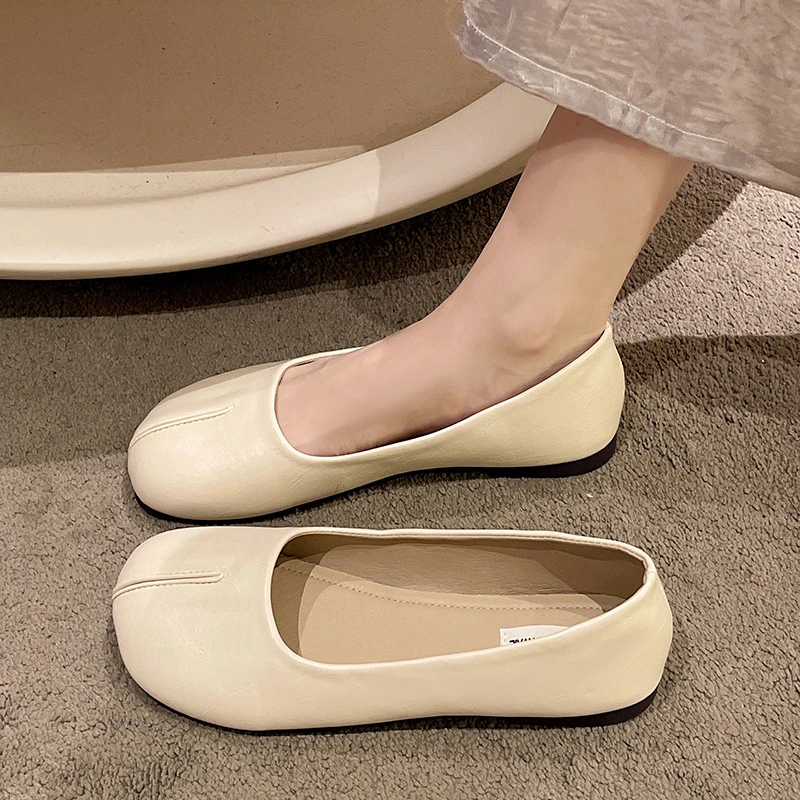 软皮软底单鞋女平底2025年新款韩版百搭时尚休闲一脚蹬懒人豆豆鞋