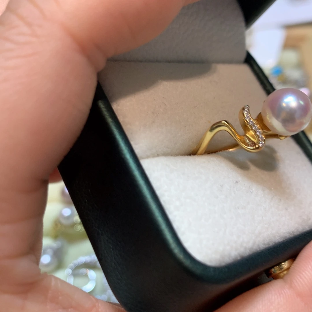 海水珍珠戒指银S925镶嵌