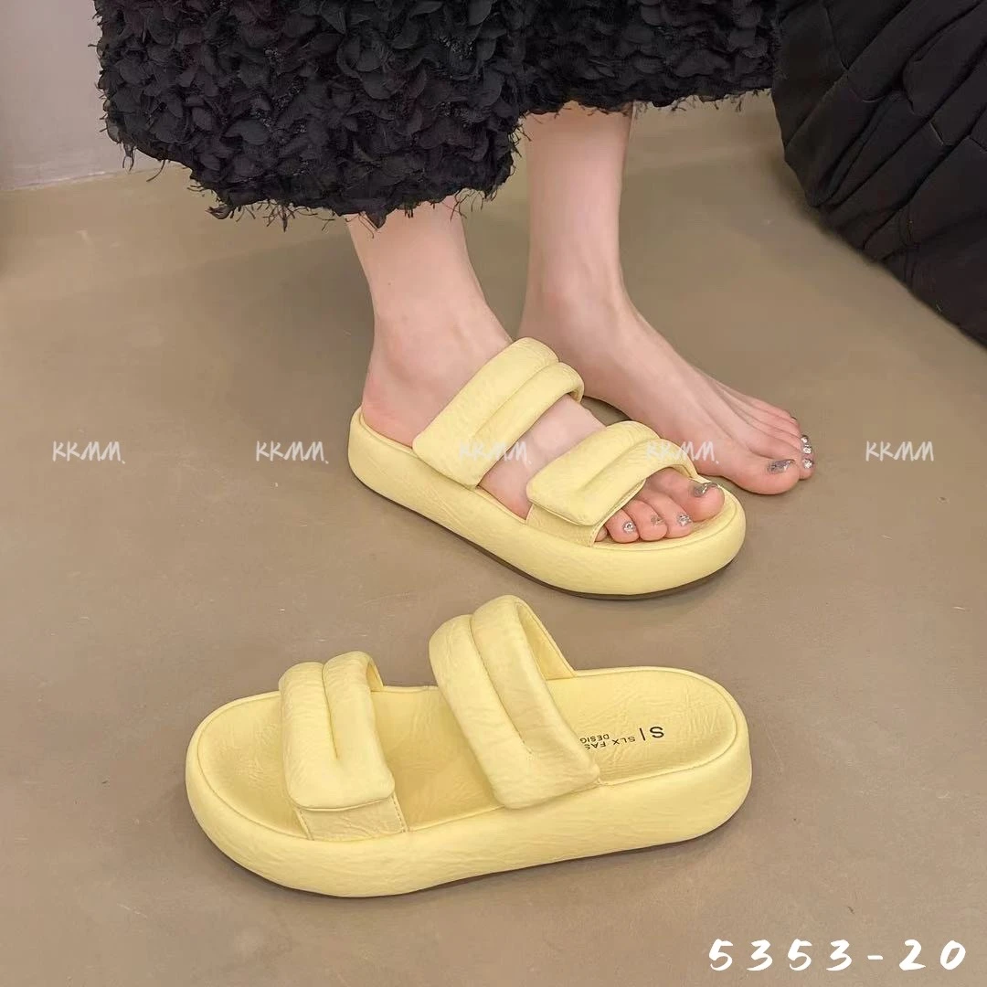 夏季纳帕厚底一字拖拖鞋ins凉鞋韩版防滑网红5353-20#