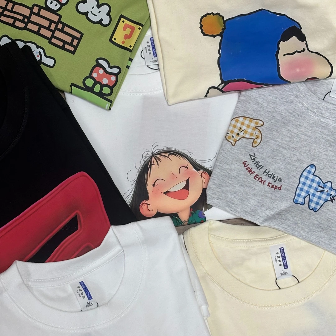 【063-133】重磅纯棉爆款印花设计感小众女短袖潮牌t恤夏季上衣