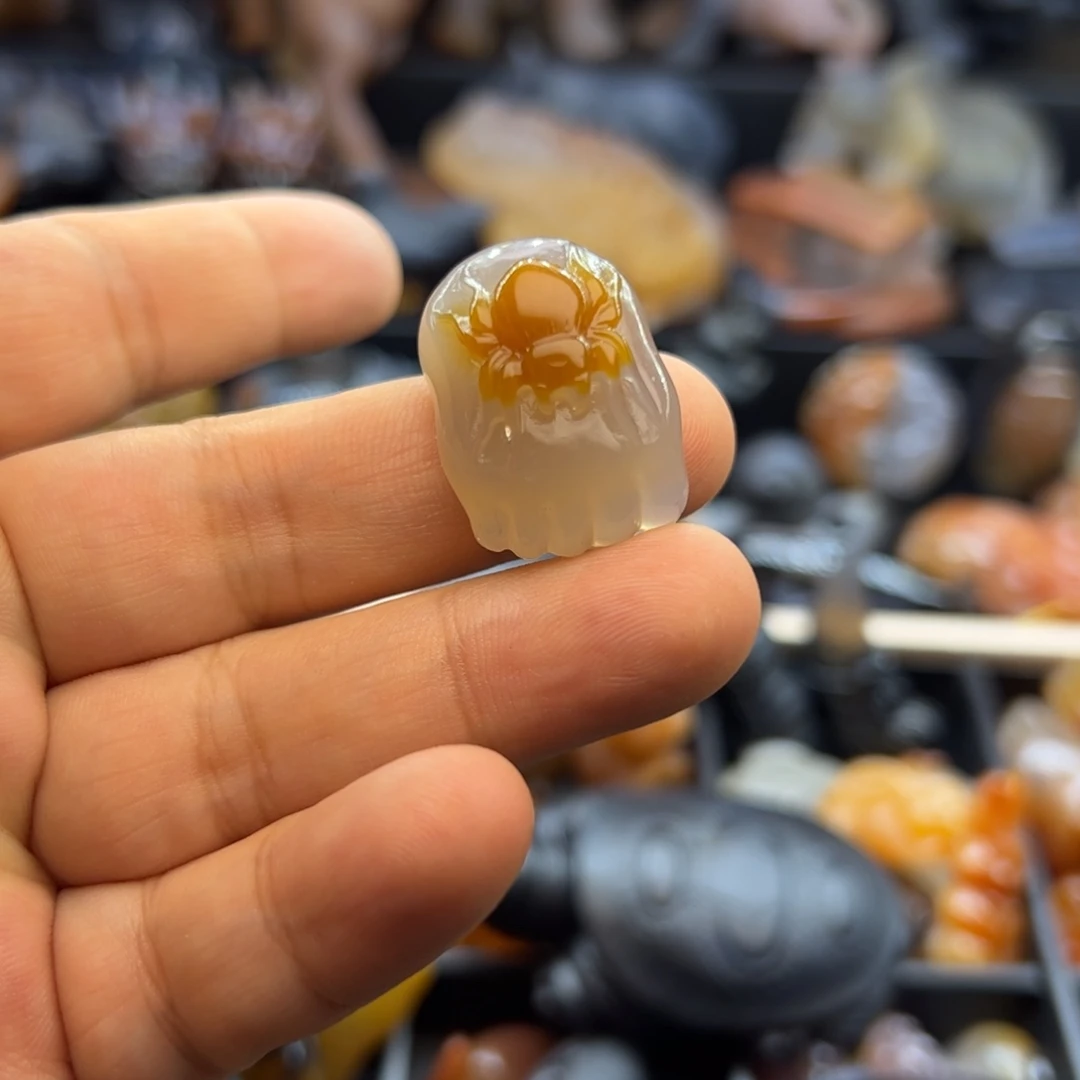 玛瑙/玉髓未镶嵌挂件摆件手玩件知足常乐