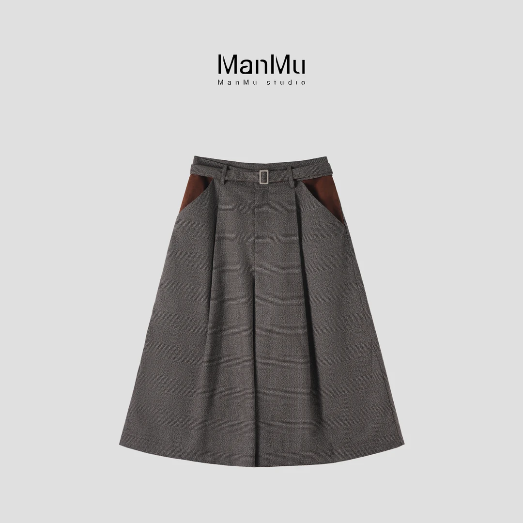 满目ManMu 【张琪专属】秋季时尚休闲百搭中裤350339