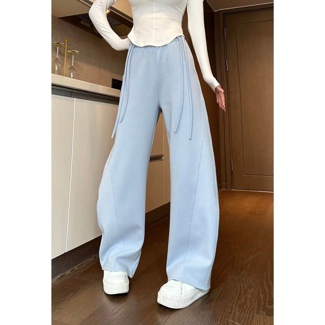 新款春夏季纯色薄款香蕉裤黑科技空气层面料女欧美风女裤长裤裤子