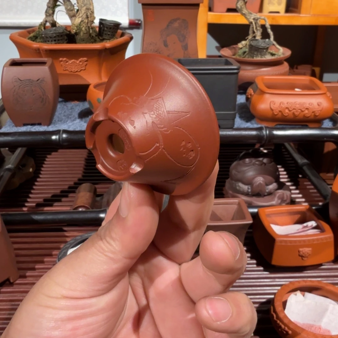 紫砂花盆原矿紫泥