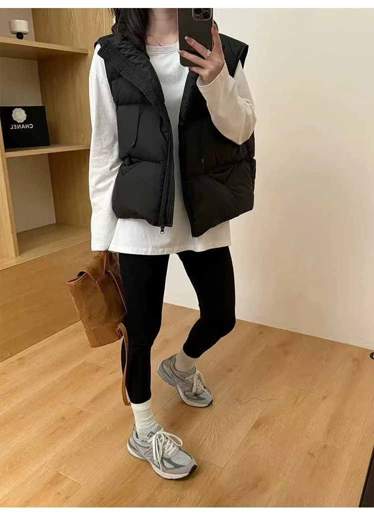 DD-E212新款连帽无袖鹅绒马甲