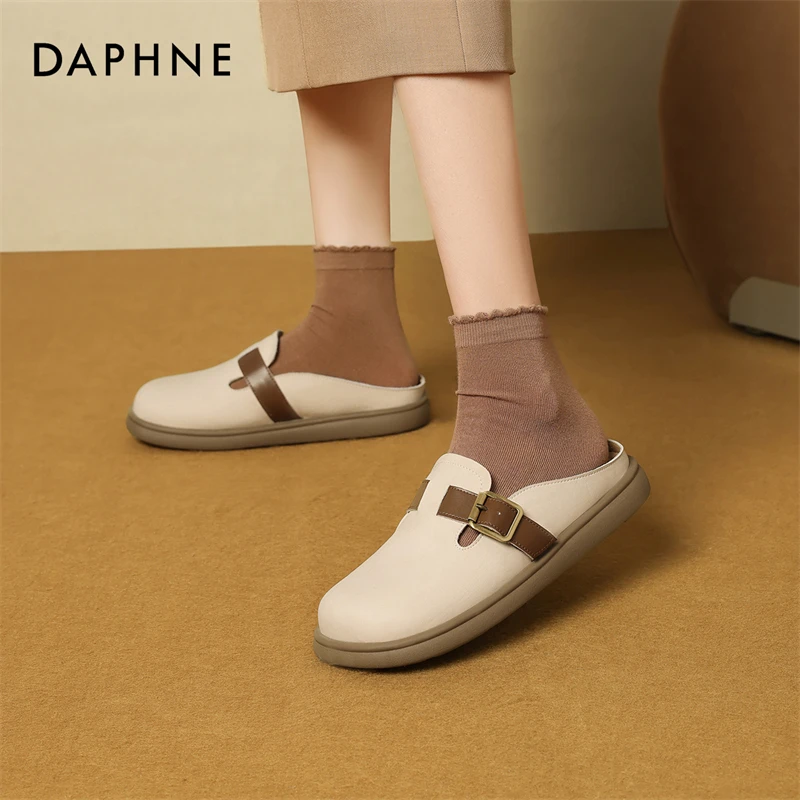 达芙妮勃肯半拖鞋厚底2025当季新款易清洁打理适合度假旅游场合