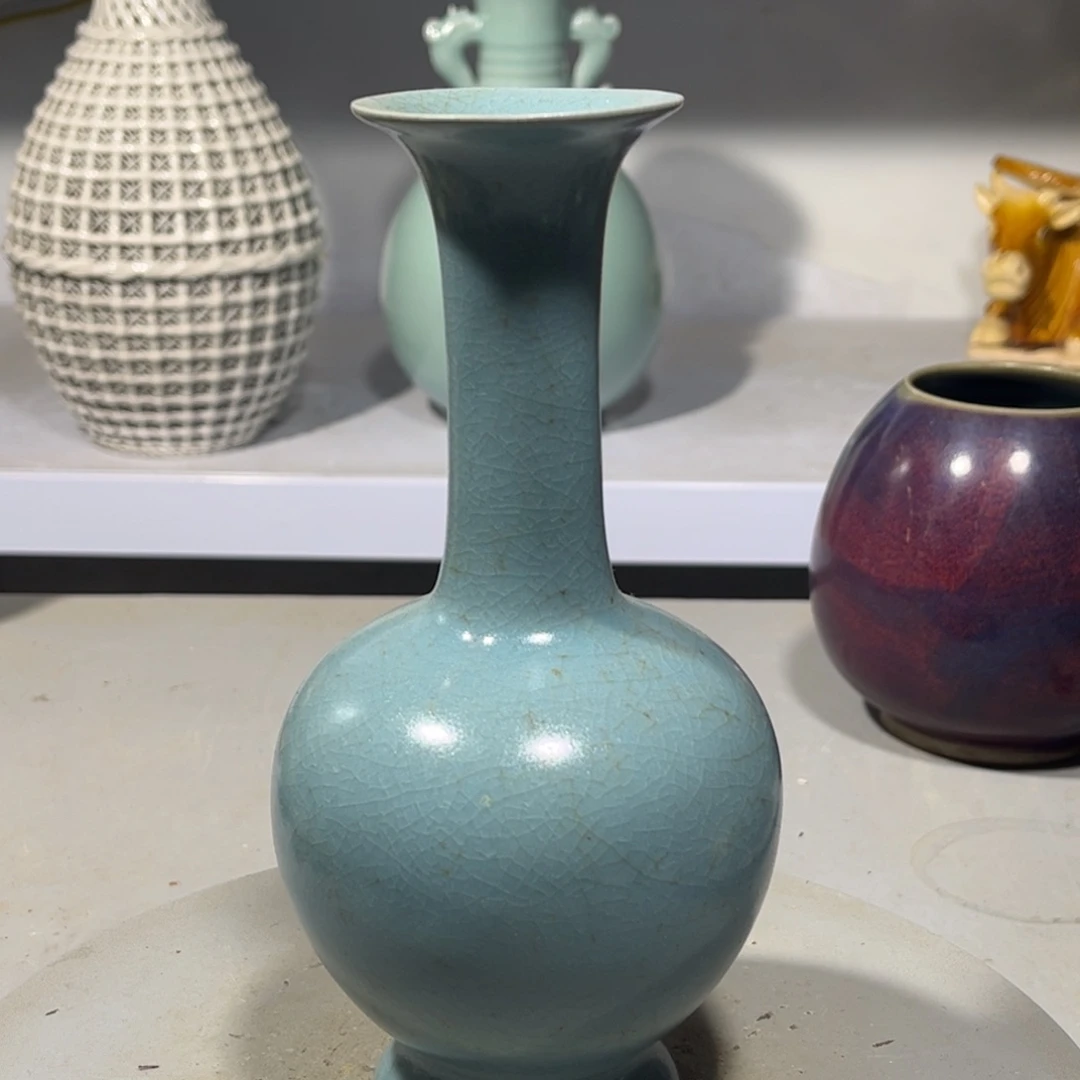 瓶古**颜汝窑瓶品相完美