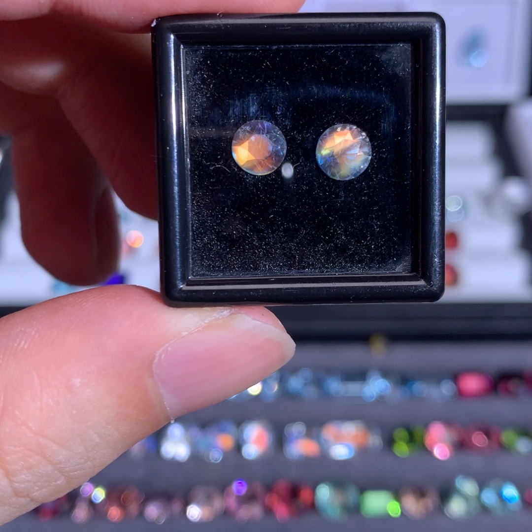 月光石裸石1.73ct一对