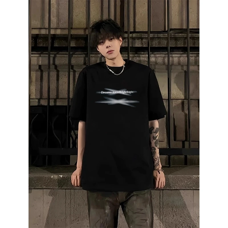 夏季美式重磅短袖T恤男款2025新款潮流潮牌痞帅高街男生短袖纯棉