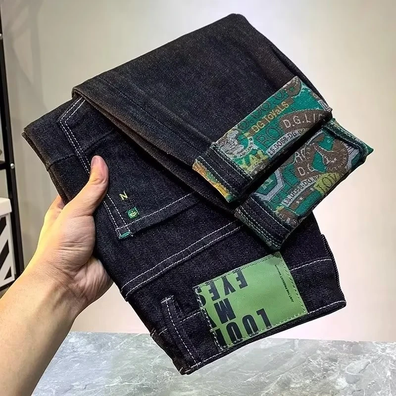 直春夏新款牛仔裤男微跨弹力复古薄款休闲长裤N1334-2024年日系潮