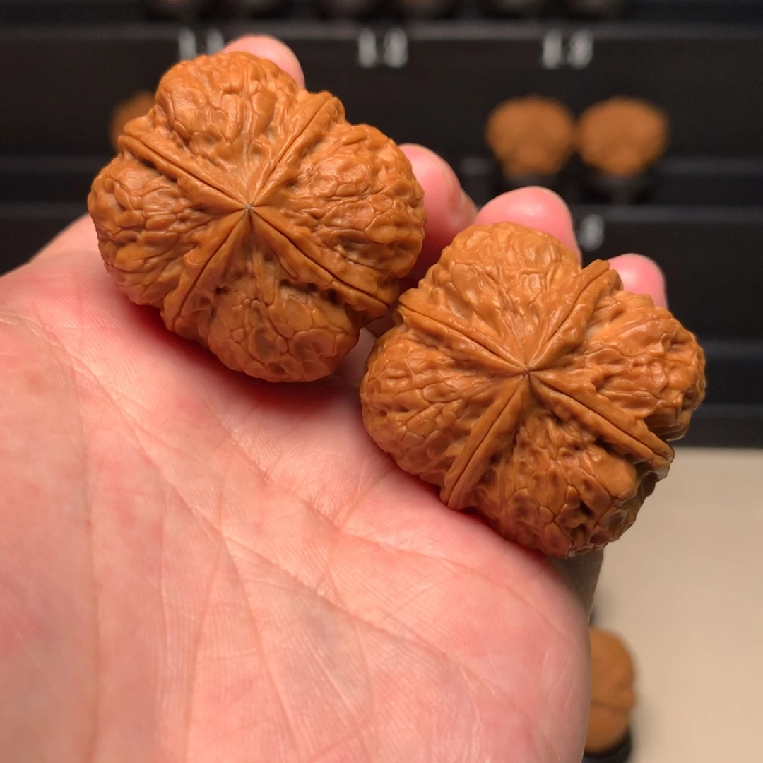 文玩核桃把件小*玉壁四棱