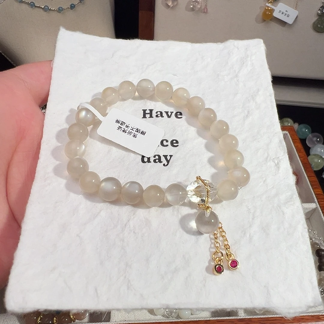 未镶嵌手链水晶奶茶月光