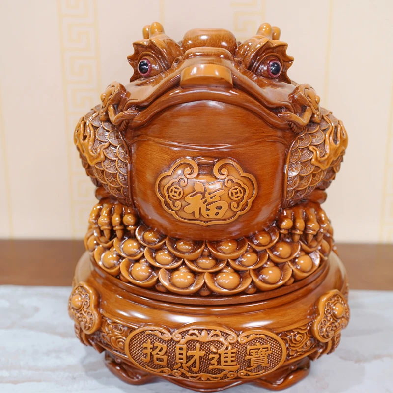 （招财进宝）大金蟾摆件家居玄关办公室装饰摆件XDH 约高32*长28cm