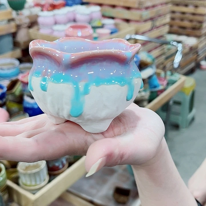 有孔，凑10元包邮陶瓷花盆发货！