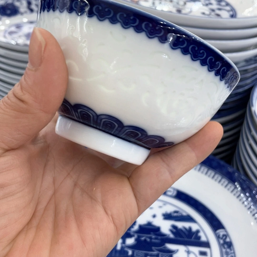 摆件景德镇高温4寸茶窝满雕