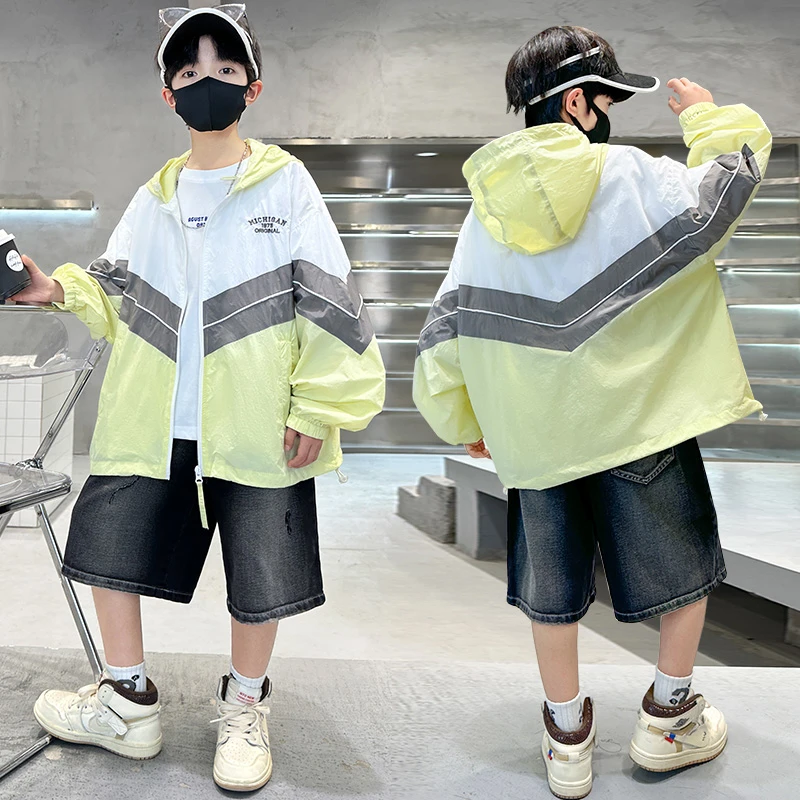 男童夏季防晒衣外套2025新款中大童连帽男孩薄款儿童夏装防晒服潮