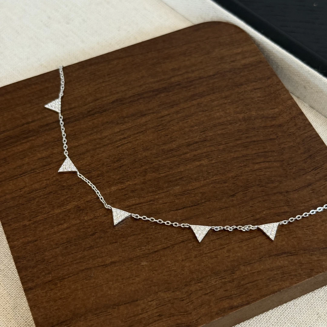 链子925银 三角项链锁骨链项链轻奢精致气质原创简约时尚小众气质