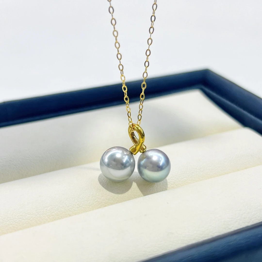 【罗伊伊推荐】海水真多麻樱桃吊坠 7-8mm 18K金（赠银链）AD0130-1