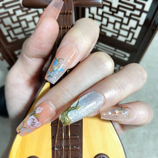 【月季·挚爱】国风原创手绘日常出街超好看高级穿戴甲