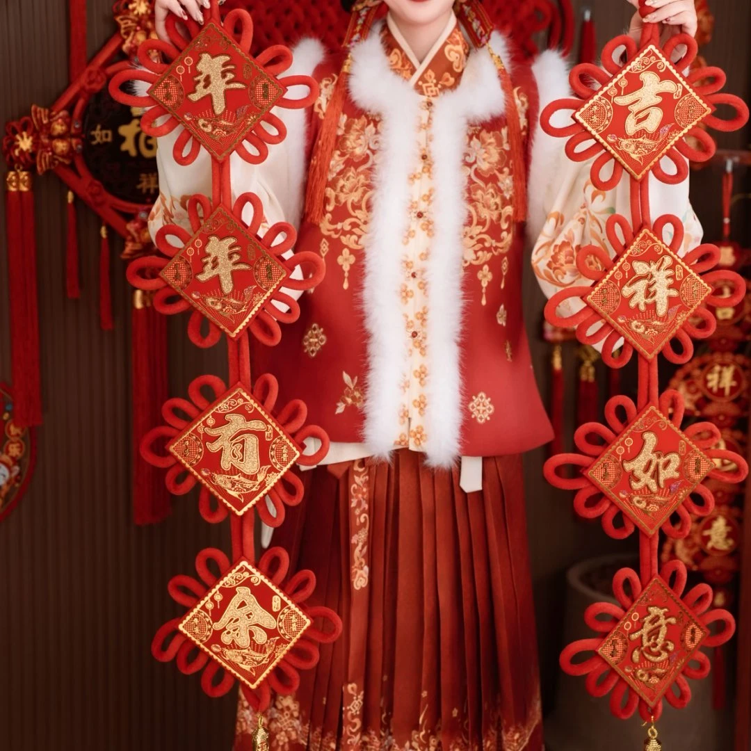 【马年新款】2026春节植绒春联对联立体生肖福字门幅3D门挂大门