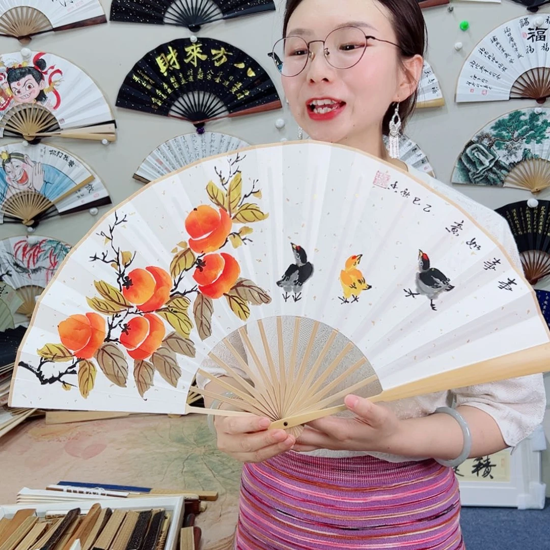 书法十寸玉竹-文玩扇-手写-粘好发出