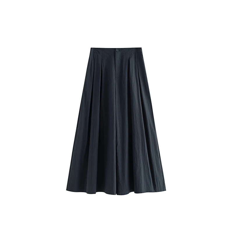 【欧若风新品】茵曼夏季高腰压褶休闲阔腿裙裤女设计感宽松显瘦裤子