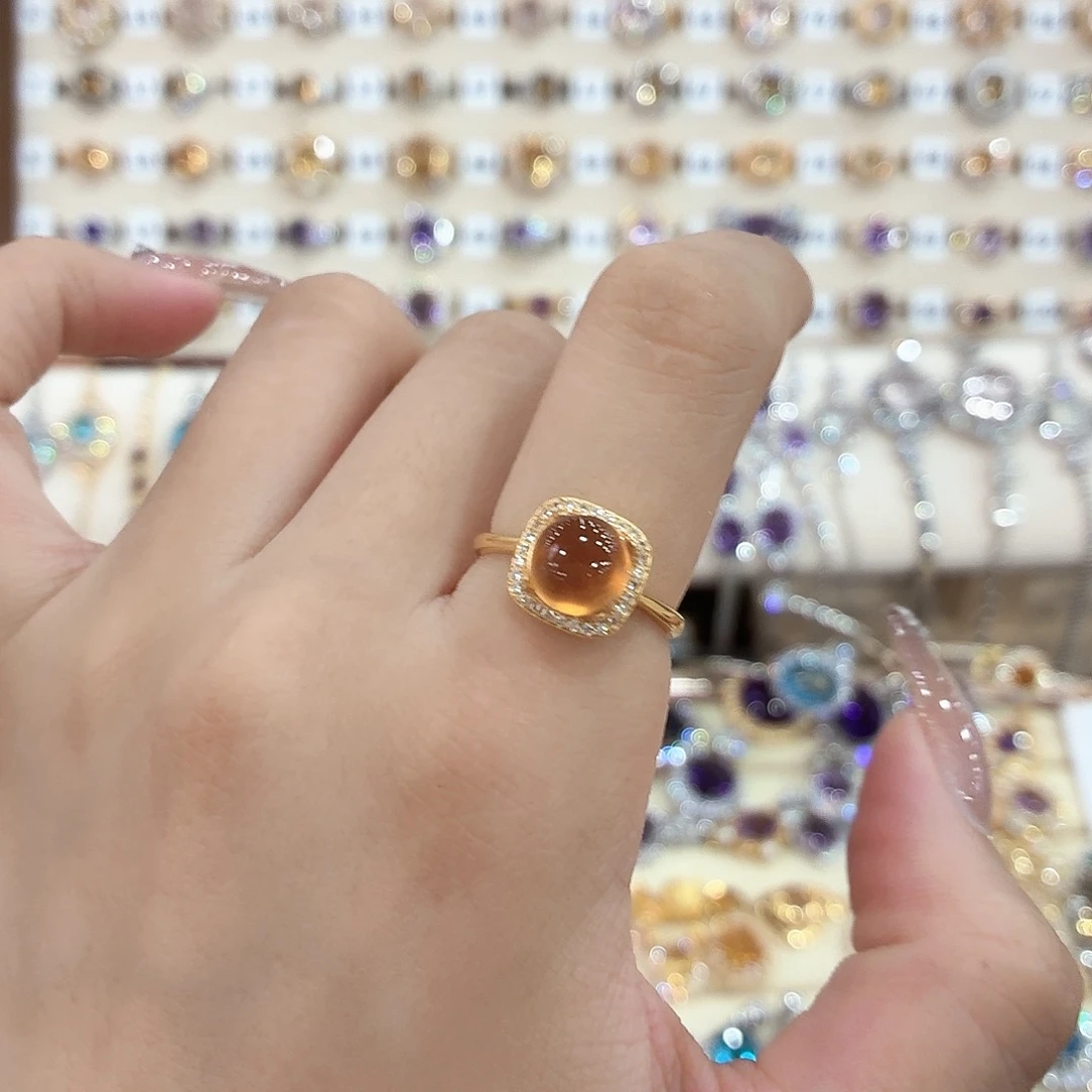 蛇纹石玉银S925镶嵌戒指