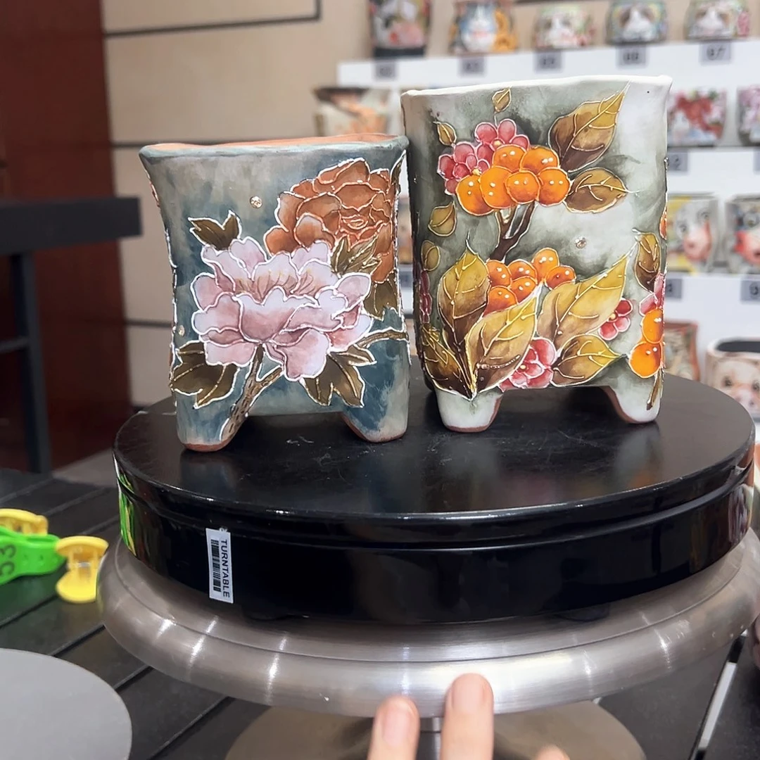 用***6手绘陶瓷花盆美盆