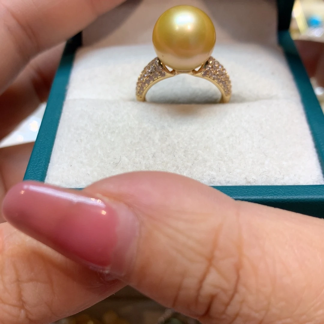 海水珍珠戒指银S925镶嵌