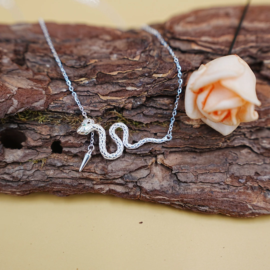 云银雪山 坠链均925银 银蛇项链 时尚百搭小众气质通用款  YD29