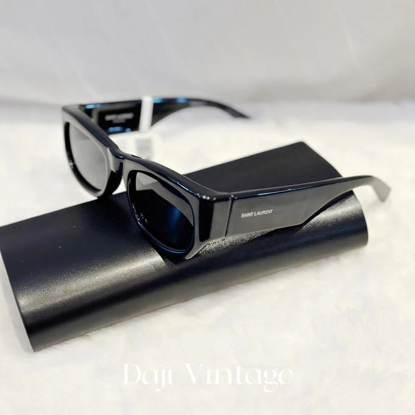 95新 YSL/圣罗兰 大吉中古/YSL黑色粗镜腿方框墨镜
