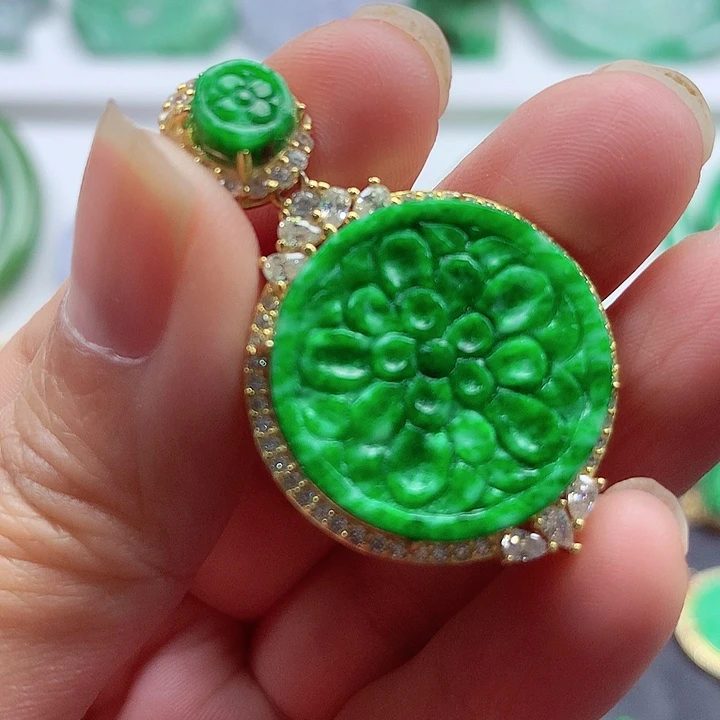 颈饰银S925镶嵌翡翠翡翠