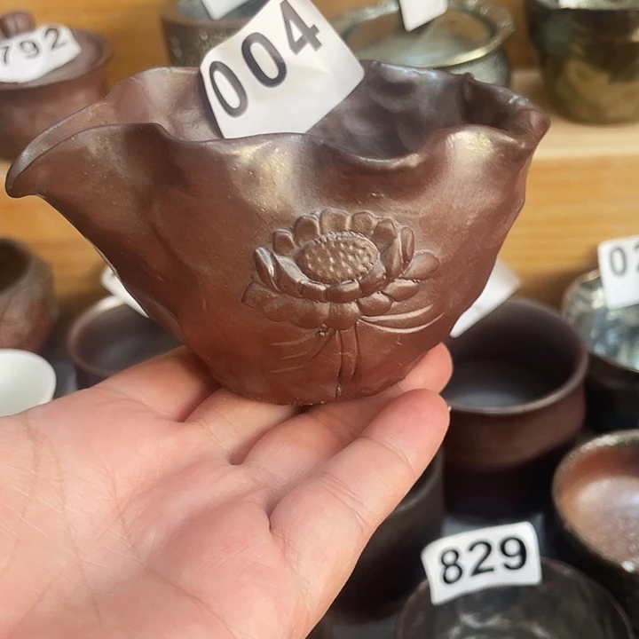 茶杯紫泥柴烧纯手工004