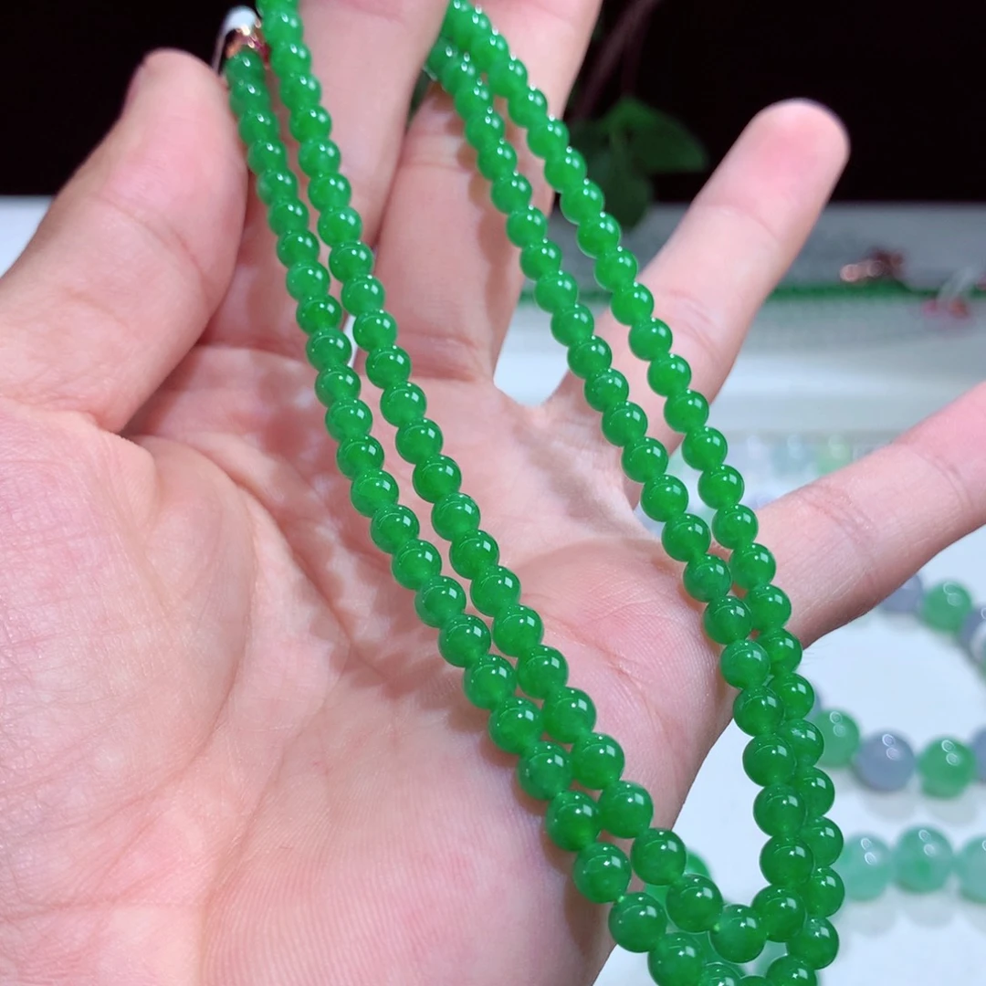 未镶嵌手链翡翠冰阳绿色项链